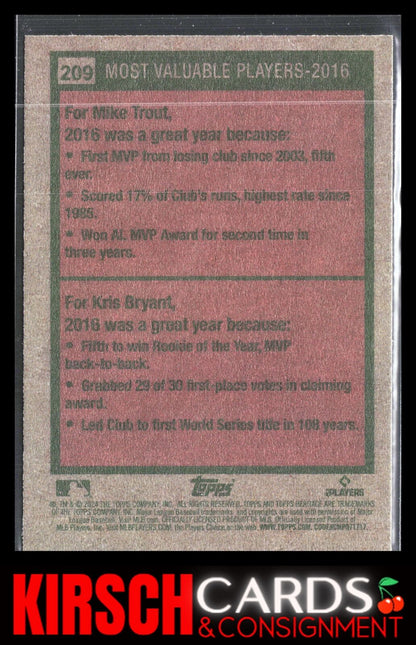 2016 MVPs (Mike Trout / Kris Bryant) 2024 Topps Heritage #209