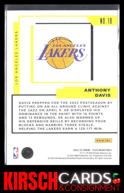 Anthony Davis 2022-23 Panini Flux #18 D Lux Los Angeles Lakers