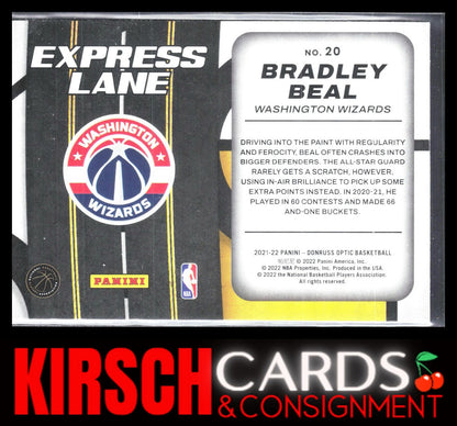 Bradley Beal 2021-22 Donruss Optic #20 Express Lane Washington Wizards