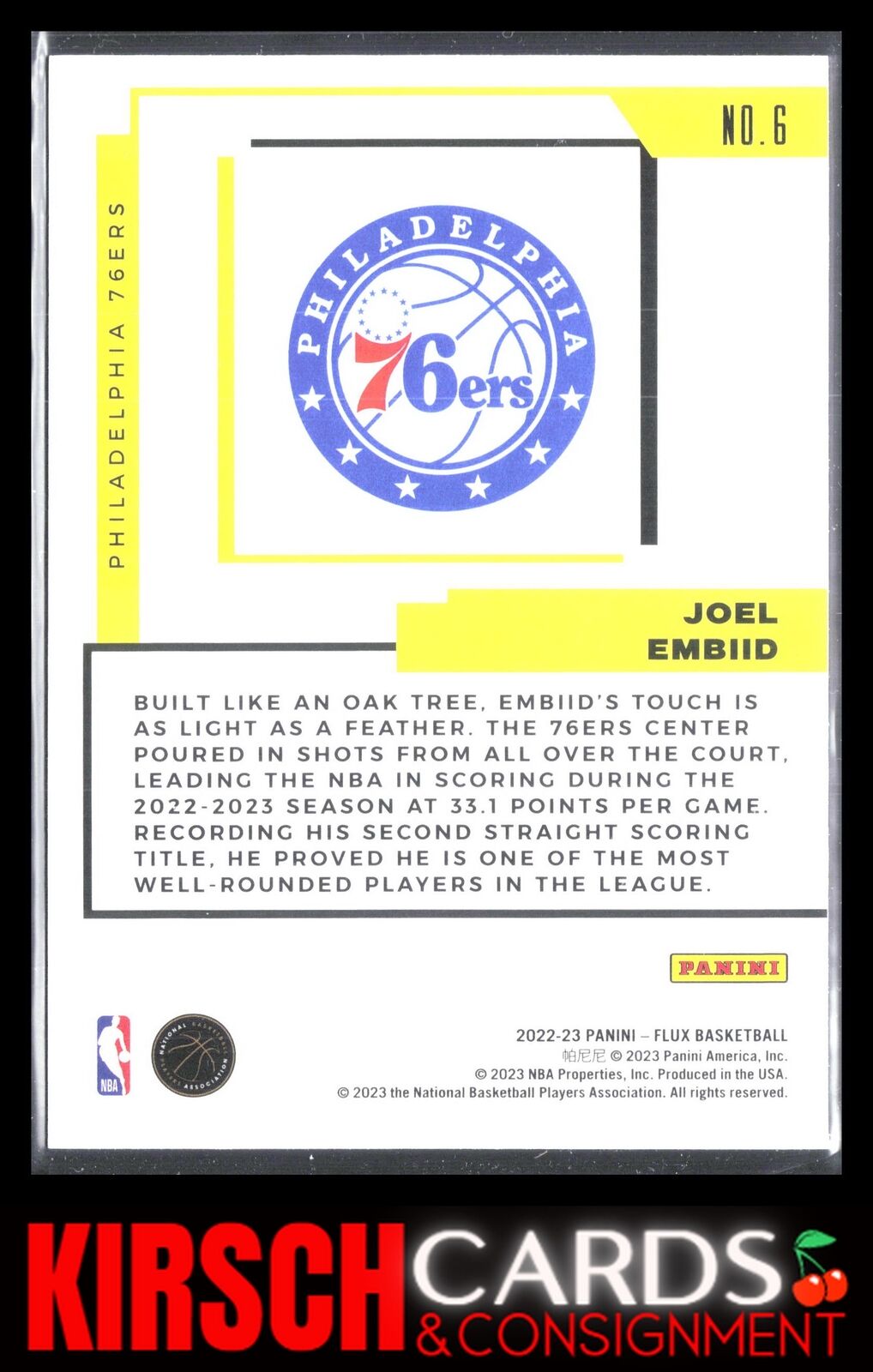 Joel Embiid 2022-23 Panini Flux #6 D Lux Philadelphia 76ers