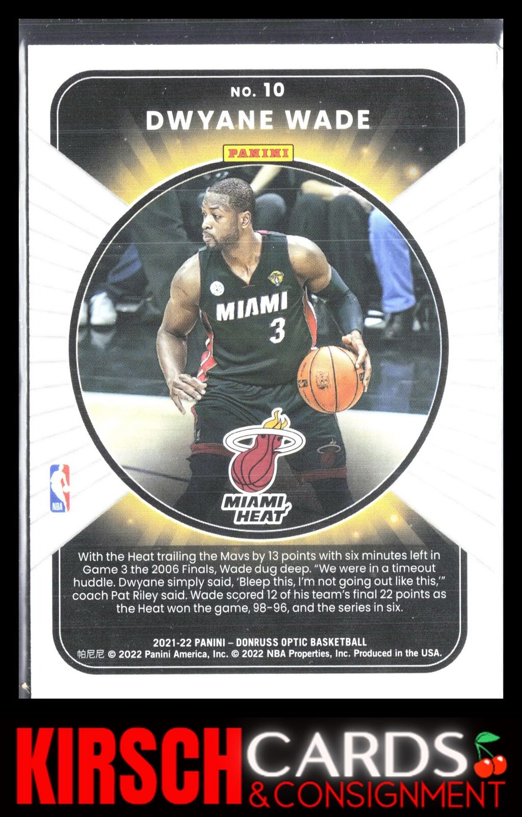 Dwyane Wade 2021-22 Donruss Optic #10 Winner Stays Miami Heat