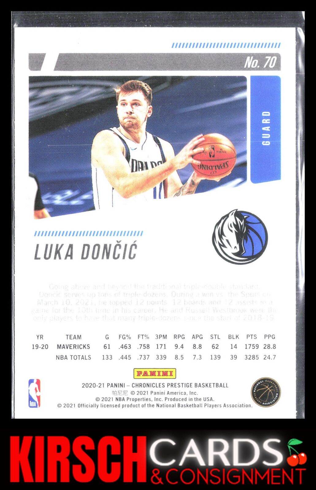 Luka Doncic 2020-21 Panini Chronicles #70 Dallas Mavericks