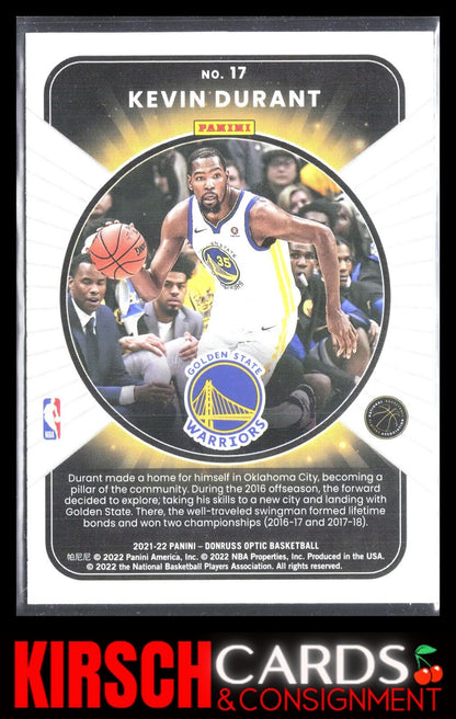 Kevin Durant 2021-22 Donruss Optic #17 Winner Stays Golden State Warriors