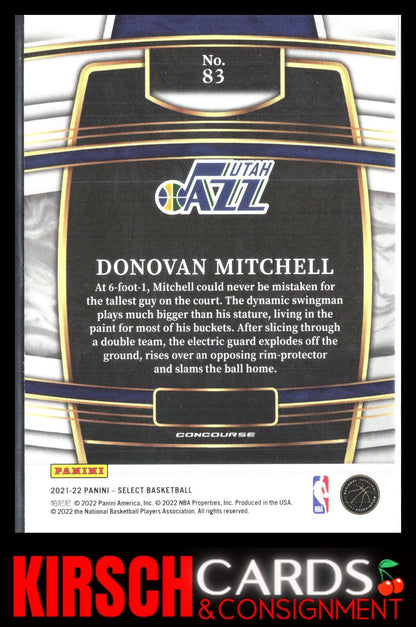 Donovan Mitchell 2021-22 Panini Select #83 Blue (Retail Base) Utah Jazz