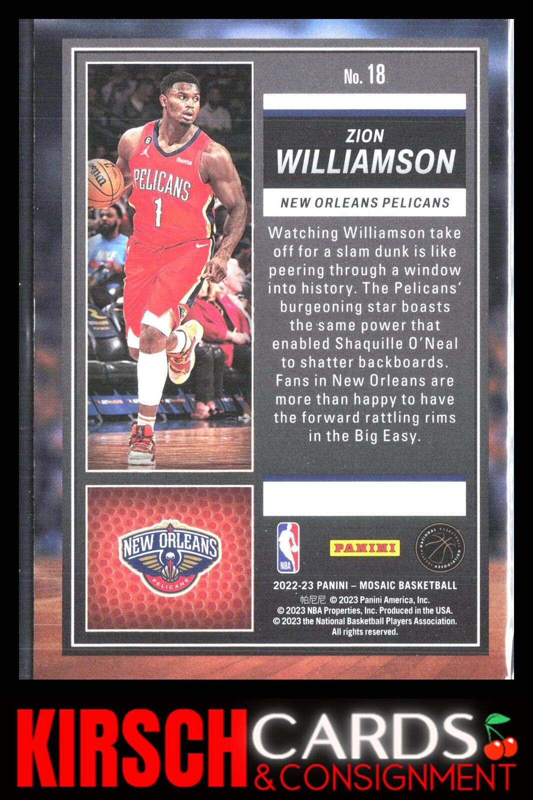 Zion Williamson 2022-23 Panini Mosaic #18 Jam Masters New Orleans Pelicans