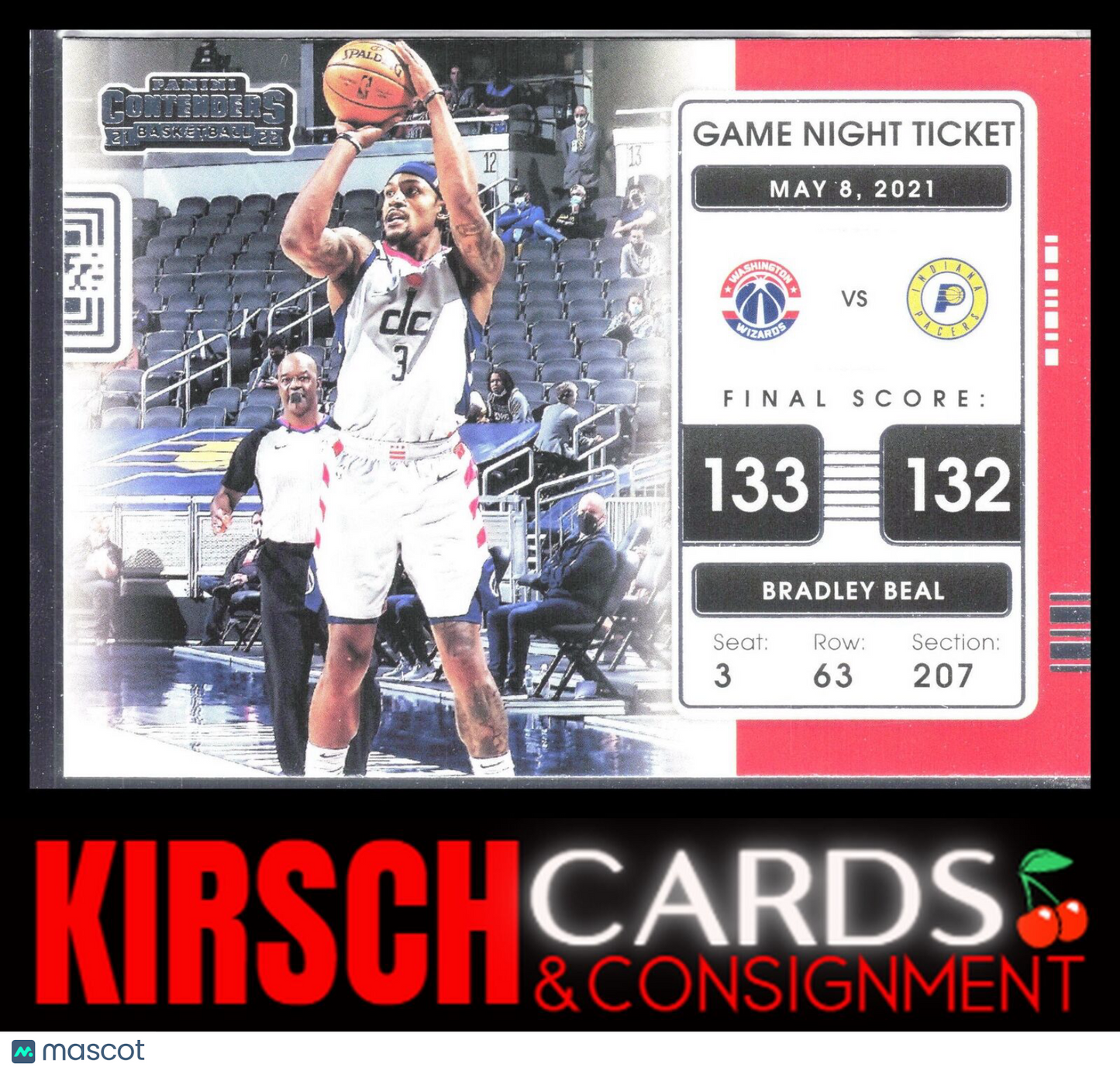 Bradley Beal 2021-22 Panini Contenders #20 Game Night Ticket Washington Wizards