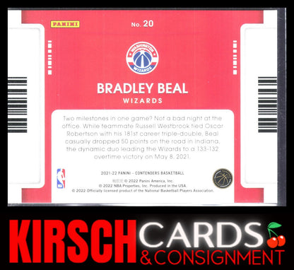 Bradley Beal 2021-22 Panini Contenders #20 Game Night Ticket Washington Wizards