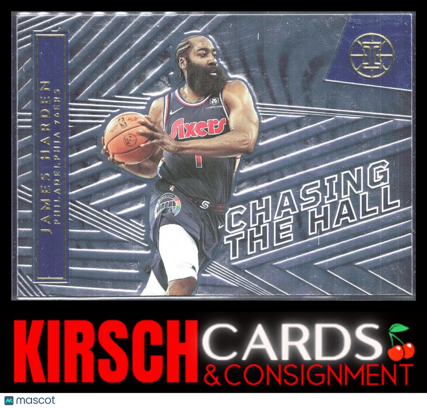 James Harden 2021-22 Panini Illusions #9 Chasing the Hall Philadelphia 76ers