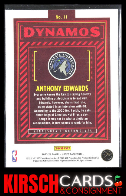 Anthony Edwards 2023-24 Hoops #11 Dynamos Minnesota Timberwolves