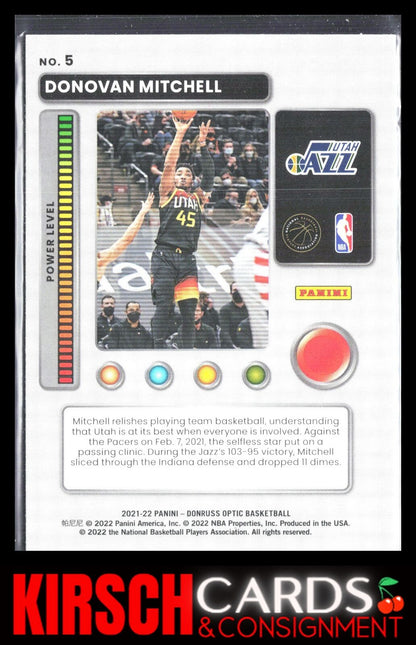 Donovan Mitchell 2021-22 Donruss Optic #5 T-Minus 3...2...1... Utah Jazz