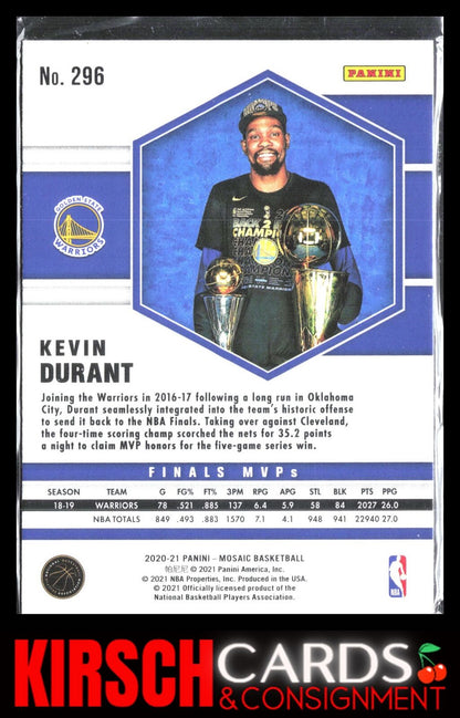 Kevin Durant 2020-21 Panini Mosaic #296 Golden State Warriors