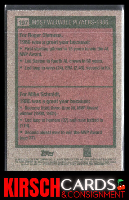 1986 MVPs (Roger Clemens / Mike Schmidt) 2024 Topps Heritage #197