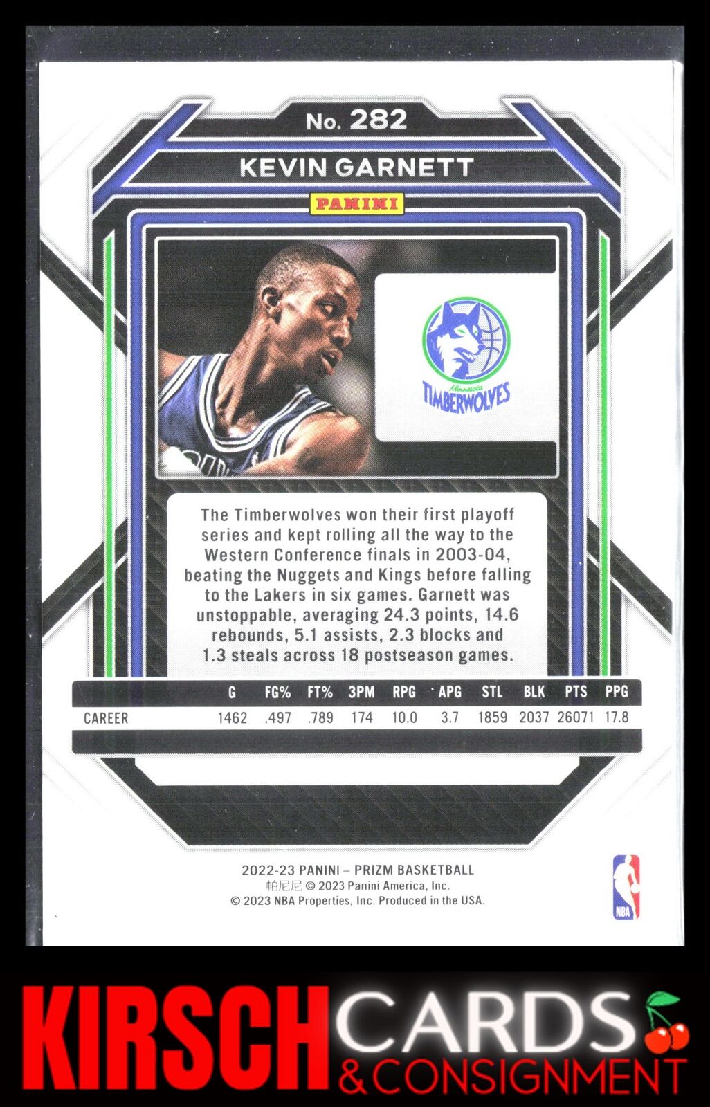 Kevin Garnett 2022-23 Panini Prizm #282 Minnesota Timberwolves