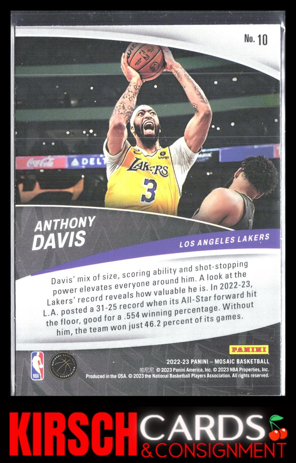 Anthony Davis 2022-23 Panini Mosaic #10 Elevate Los Angeles Lakers