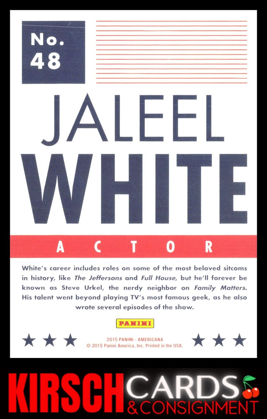 Jaleel White 2015 Panini Americana #48