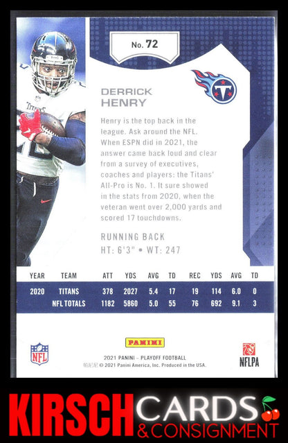 Derrick Henry 2021 Panini Playoff #72 Tennessee Titans