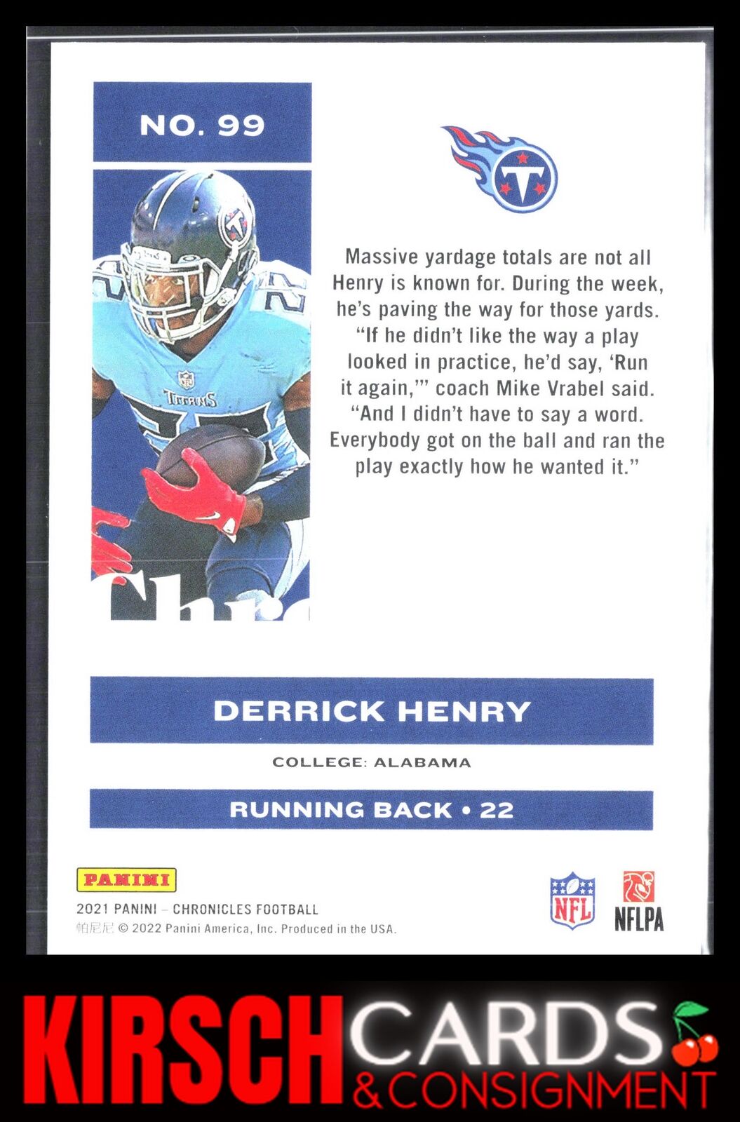 Derrick Henry 2021 Panini Chronicles #99 Tennessee Titans