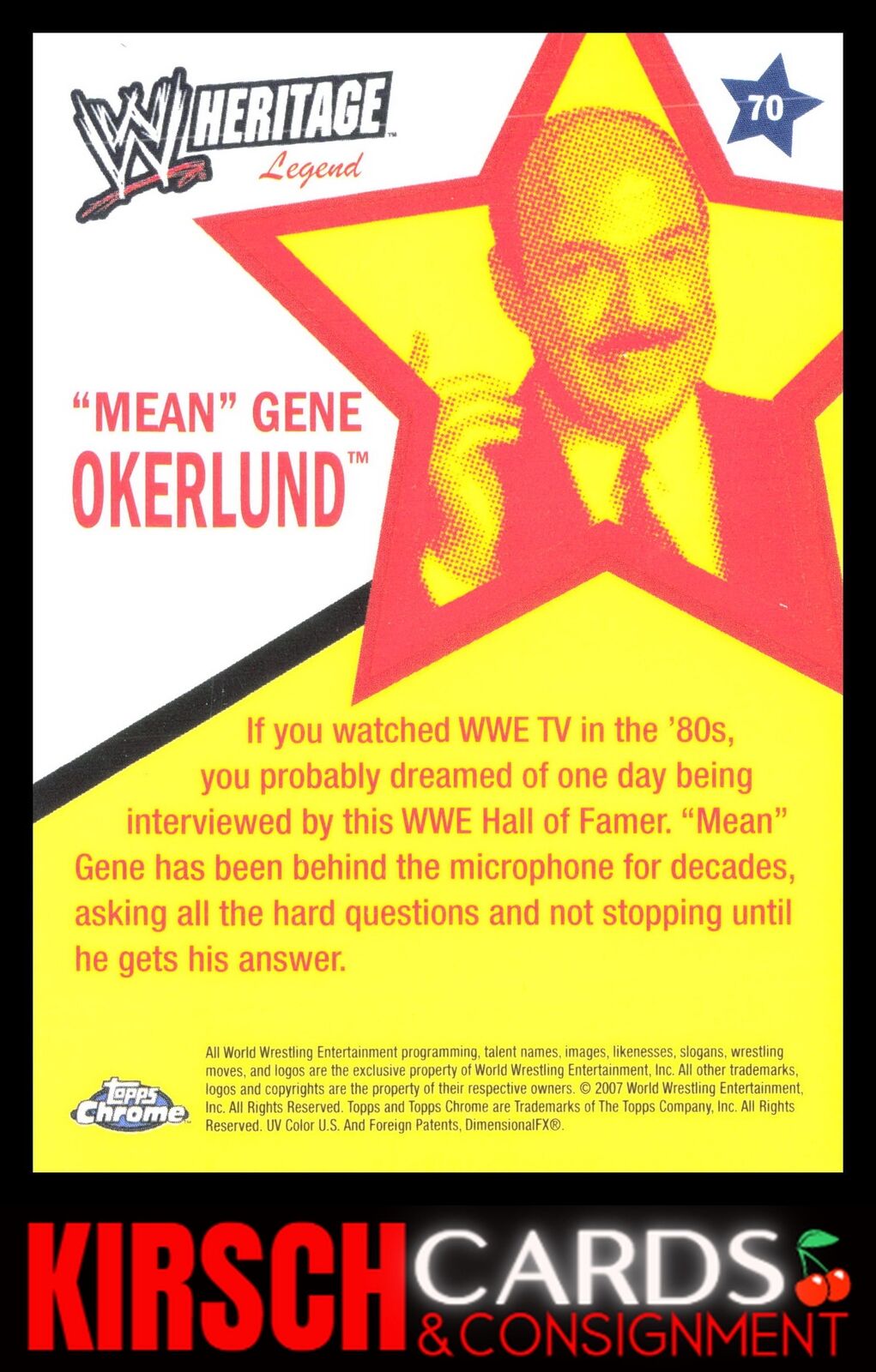 Mean Gene Okerlund 2007 Topps Chrome Heritage II WWE #70