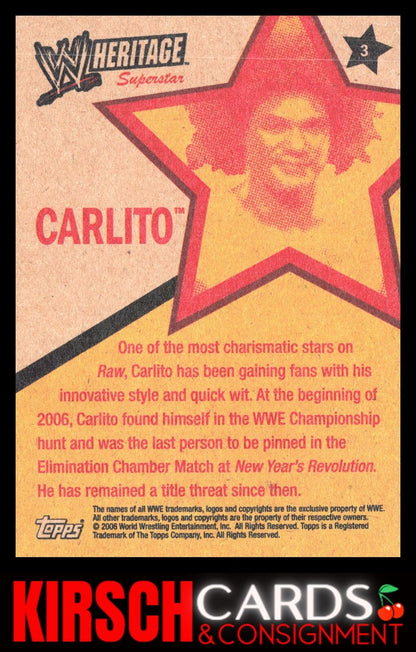 Carlito 2006 Topps Heritage II WWE #3