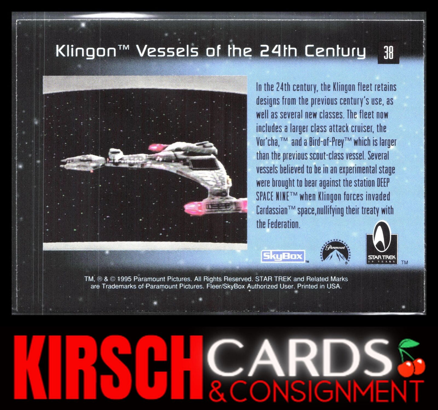 Klingon Vessels 24th Century Ships 1995 SkyBox 30 Years of Star Trek Phase 1 #38