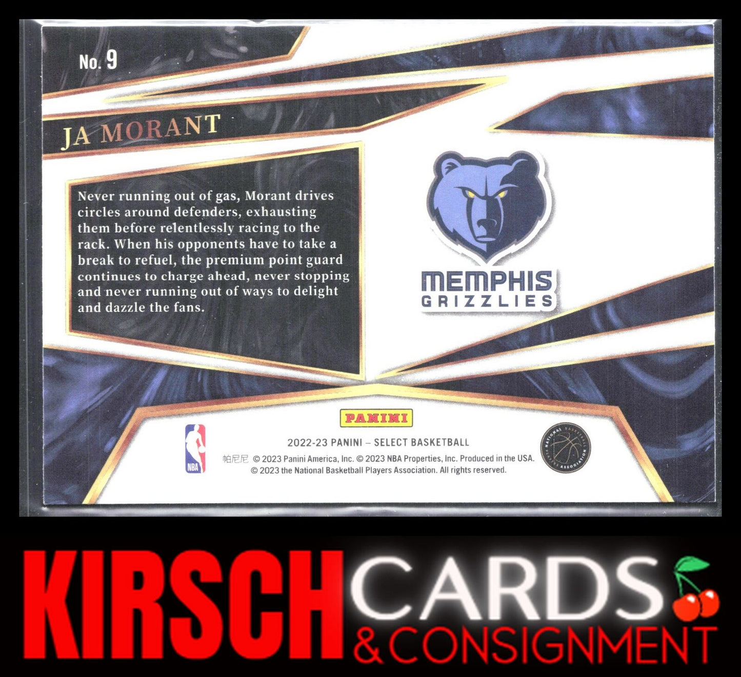 Ja Morant 2022-23 Panini Select #9 Turbocharged Memphis Grizzlies