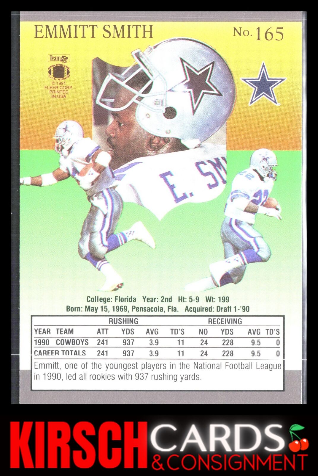 Emmitt Smith 1991 Ultra #165a Dallas Cowboys