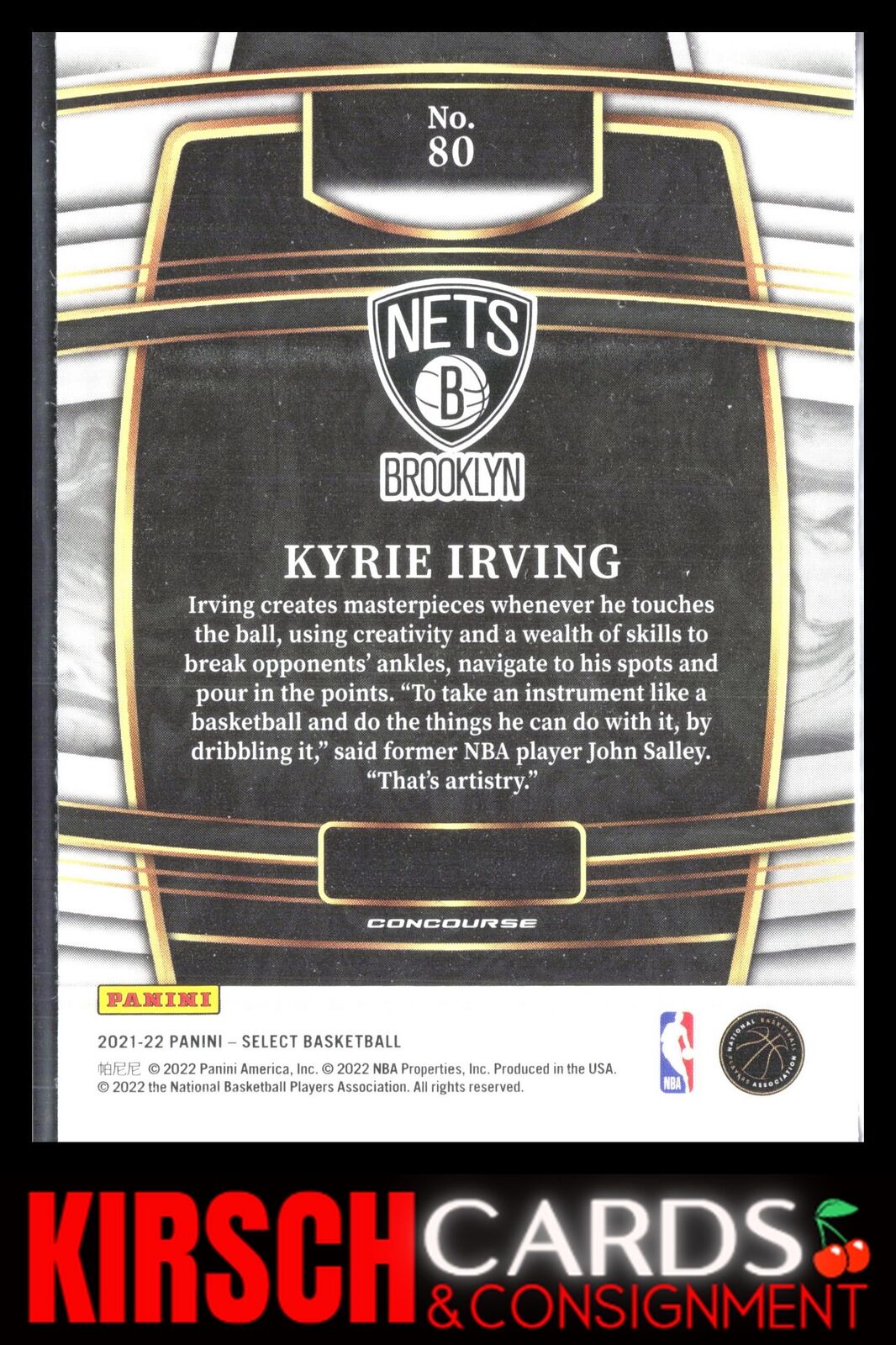 Kyrie Irving 2021-22 Panini Select #80 Blue (Retail Base) Brooklyn Nets