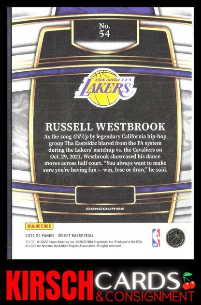 Russell Westbrook 2021-22 Panini Select #54 Blue (Retail Base)