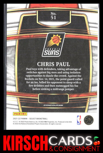 Chris Paul 2021-22 Panini Select #51 Blue (Retail Base) Phoenix Suns