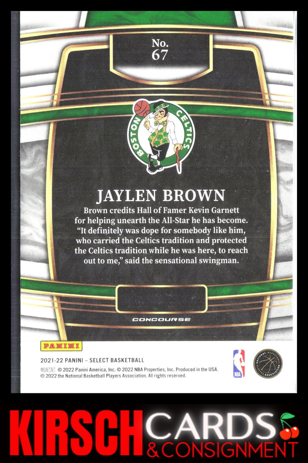 Jaylen Brown 2021-22 Panini Select #67 Blue (Retail Base) Boston Celtics