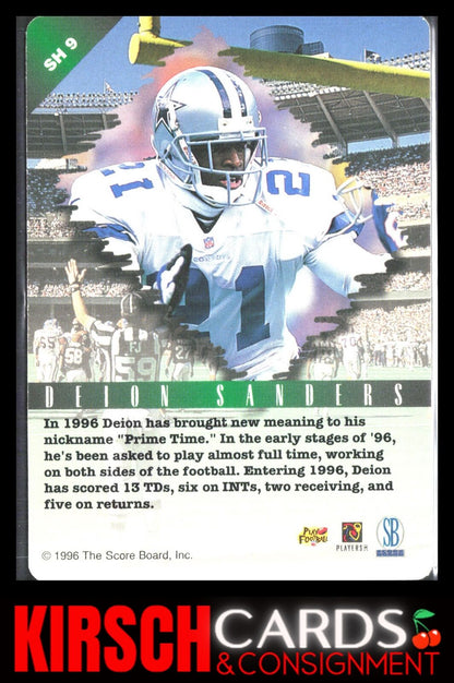 Deion Sanders 1996 Score Board NFL Lasers #SH9 Sunday's Heroes Dallas Cowboys