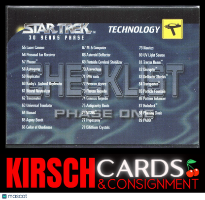 Checklist B: 55-100 & Inserts 1995 SkyBox 30 Years of Star Trek Phase 1 #100