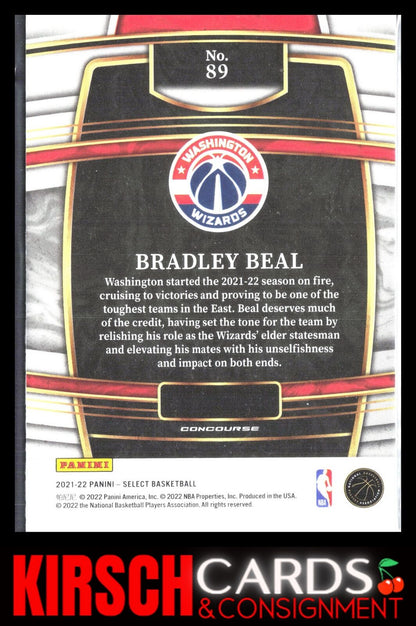 Bradley Beal 2021-22 Panini Select #89 Blue (Retail Base) Washington Wizards