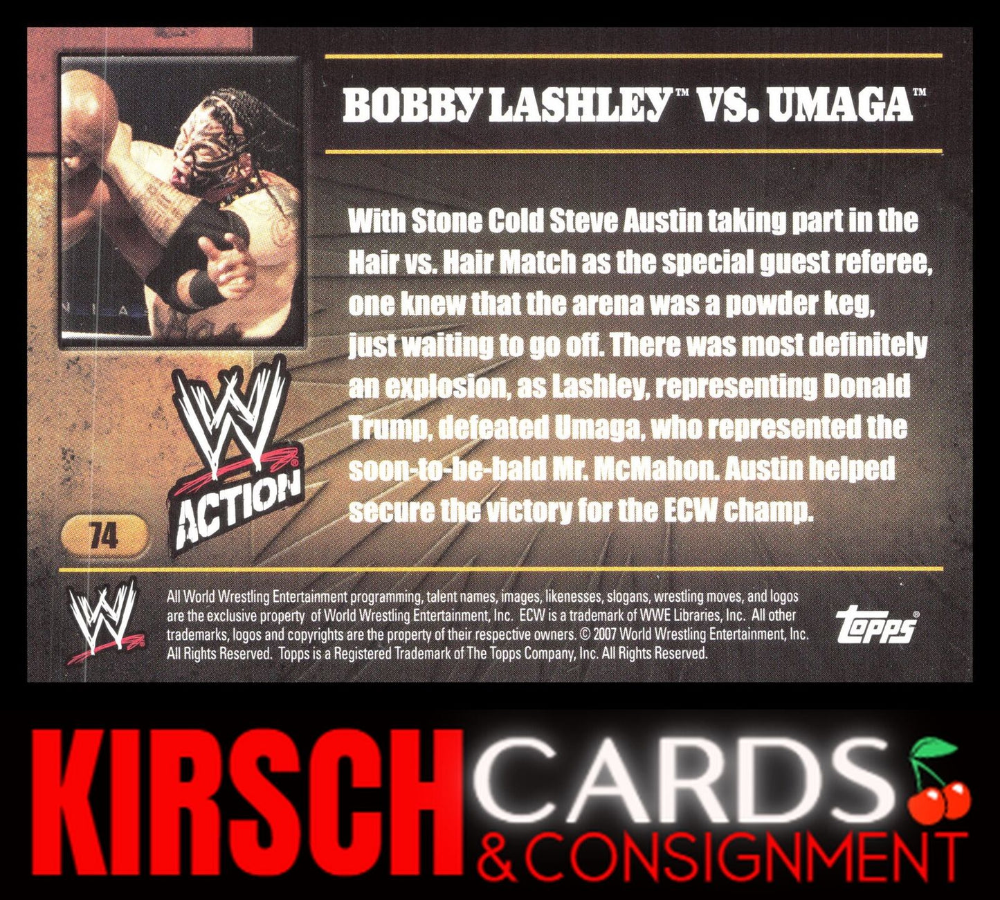 Bobby Lashley Vs Umaga 2007 Topps Action WWE #74