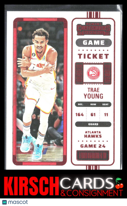 Trae Young 2022-23 Panini Contenders #66 Game Ticket Red Atlanta Hawks