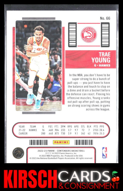 Trae Young 2022-23 Panini Contenders #66 Game Ticket Red Atlanta Hawks