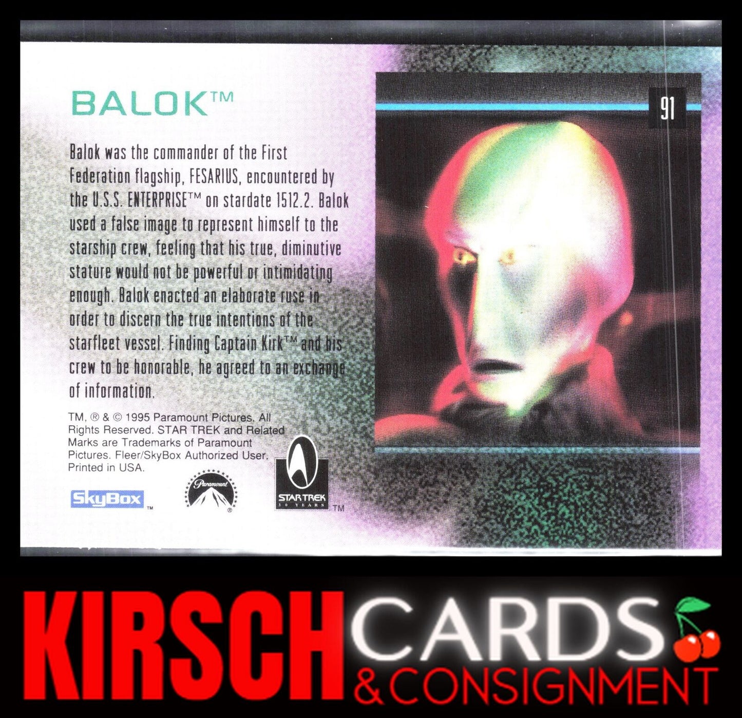 Balok 1995 SkyBox 30 Years of Star Trek Phase One #91