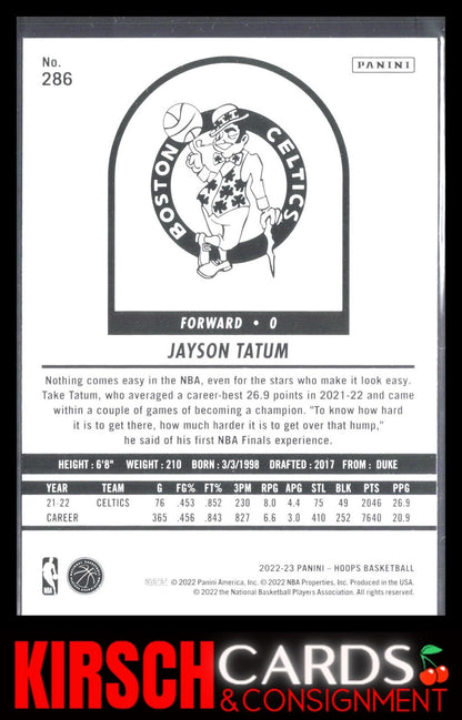 Jayson Tatum 2022-23 Hoops #286 Boston Celtics