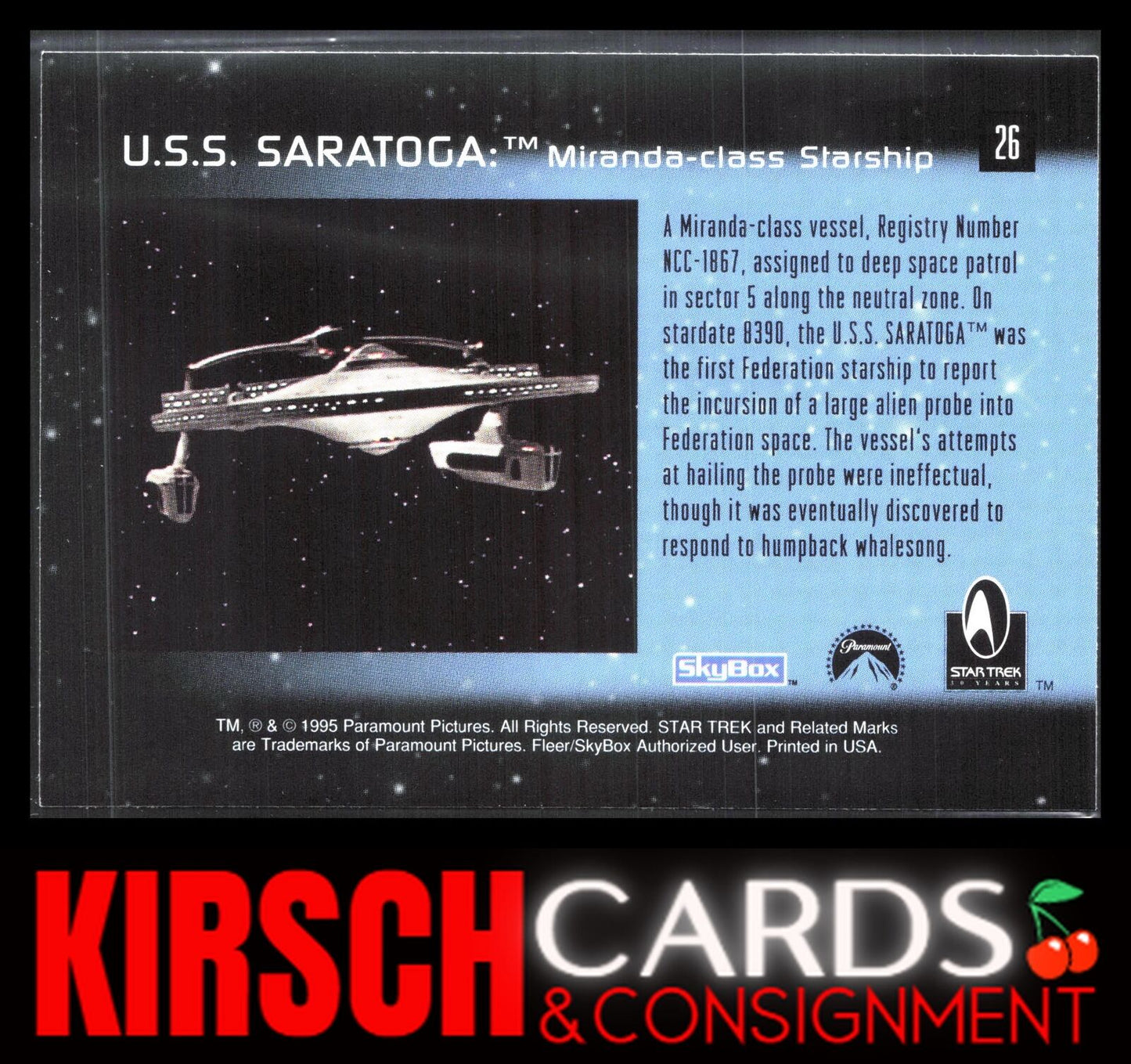 U.S.S. Saratoga Ships 1995 SkyBox 30 Years of Star Trek Phase One #26