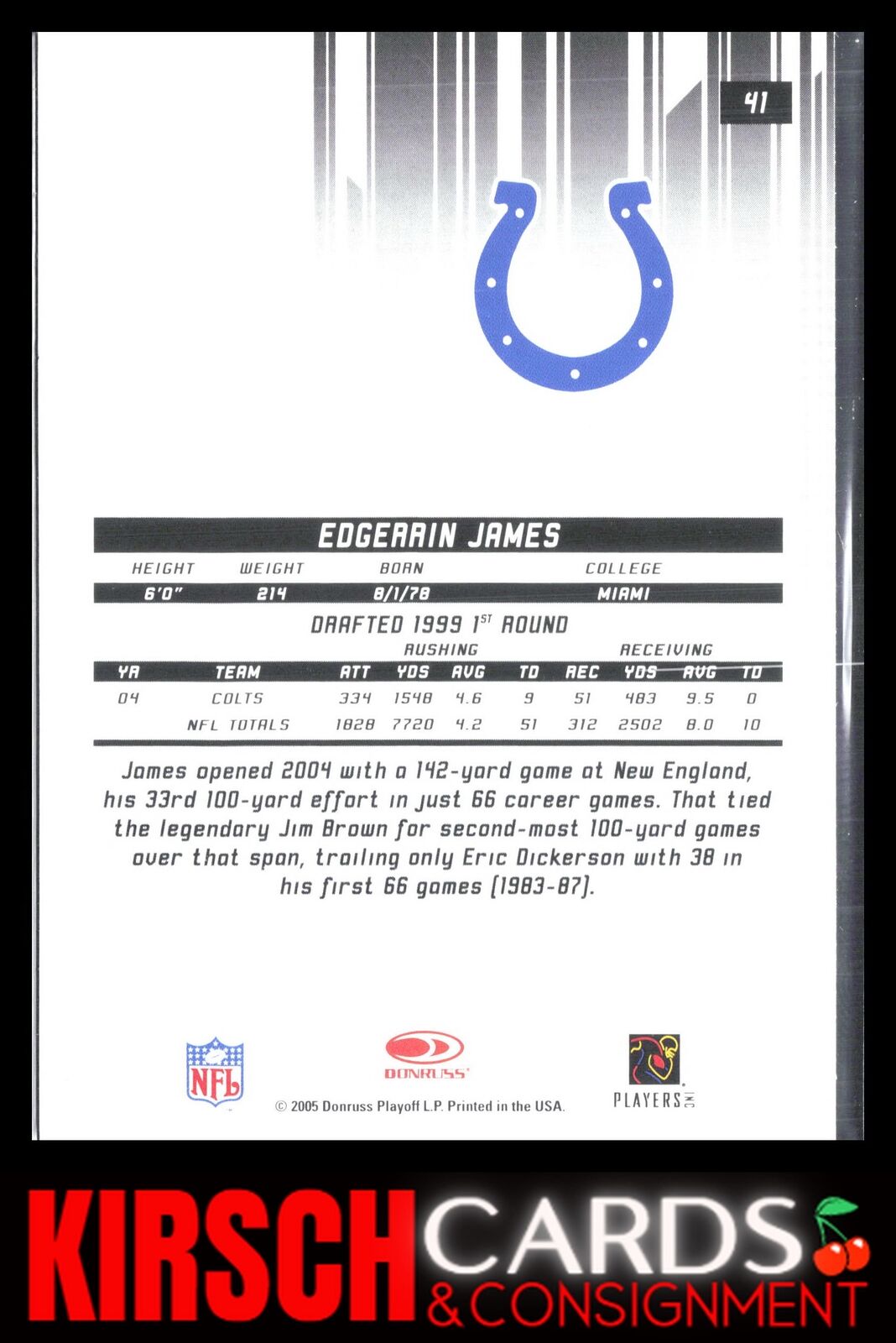 Edgerrin James 2005 Leaf Rookies & Stars Longevity #41 Indianapolis Colts