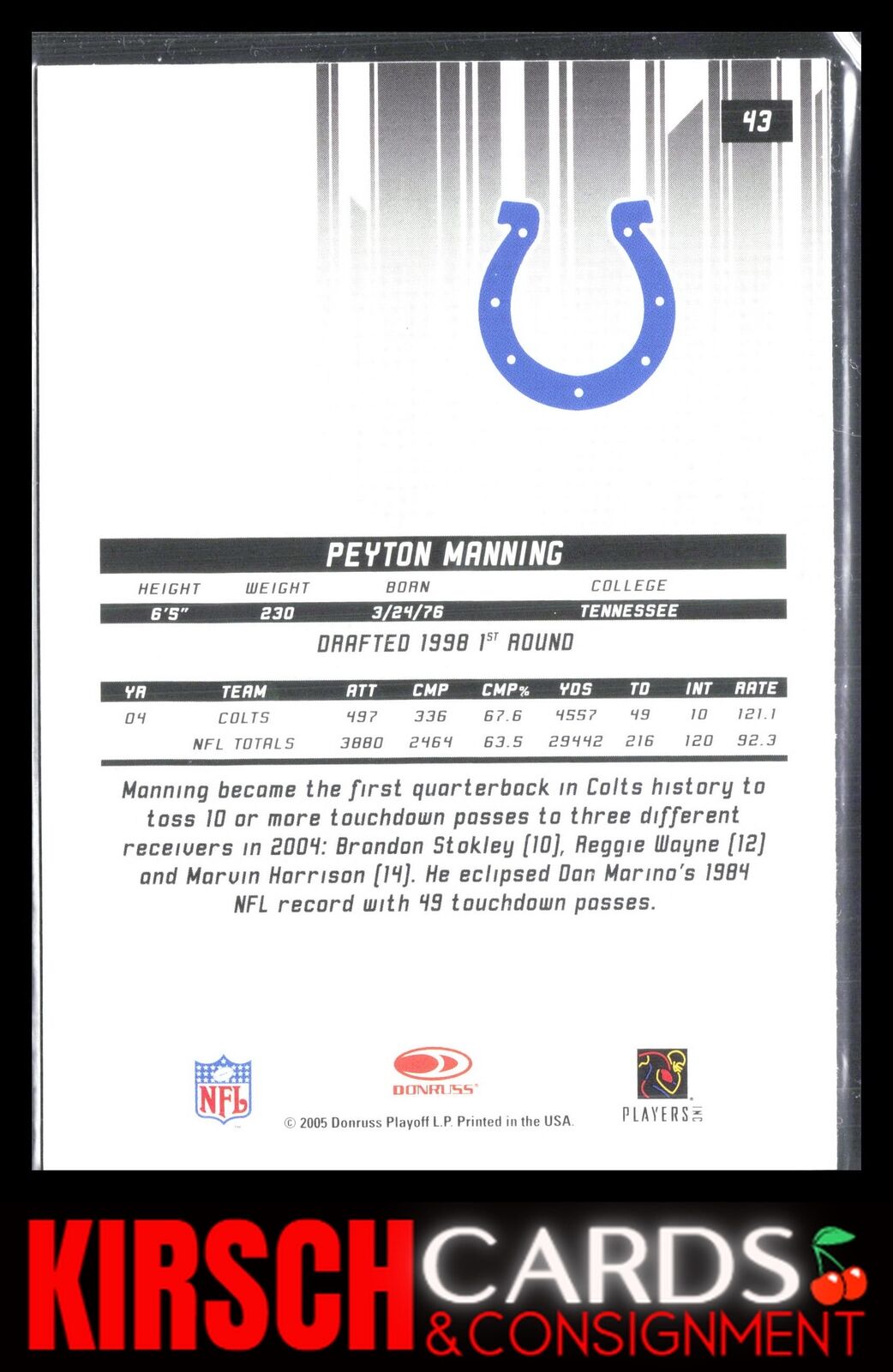 Peyton Manning 2005 Leaf Rookies & Stars #43 Indianapolis Colts