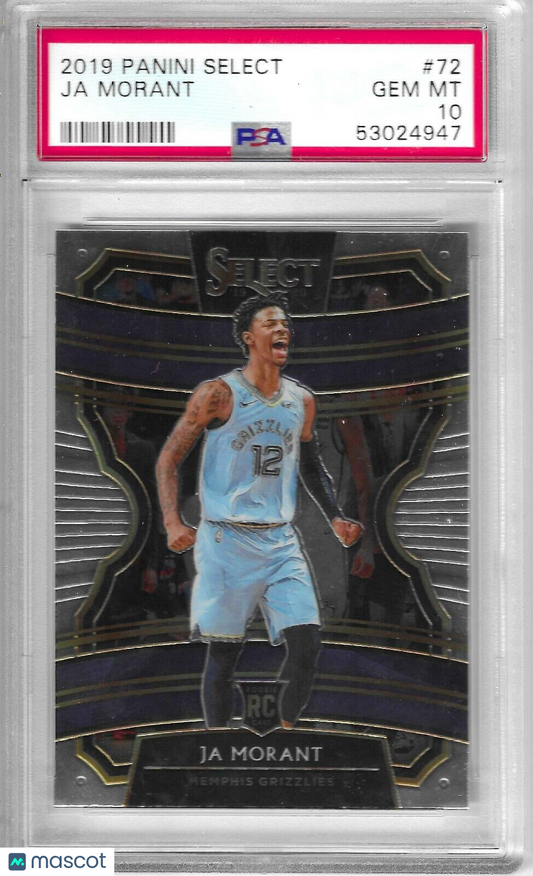 2019-20 Panini Select Basketball Ja Morant RC Rookie Concourse Level #72 PSA 10