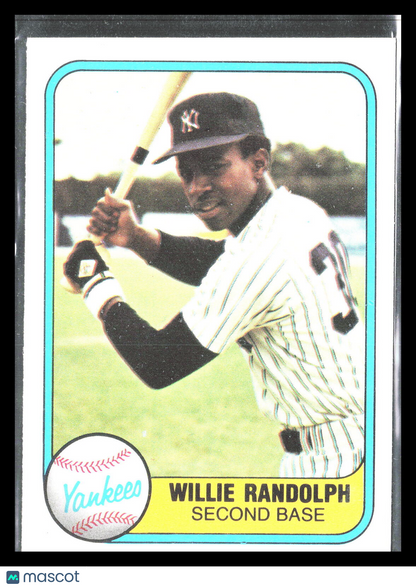 Willie Randolph 1981 Fleer #109      (New York Yankees)