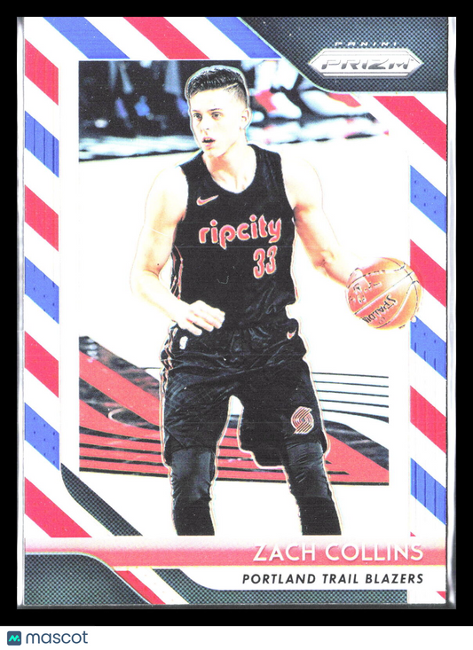 Zach Collins 2018 Panini Prizm #141 Prizms Red White and Blue (Trail Blazers)