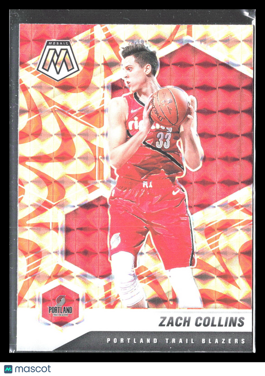 Zach Collins 2020 Panini Mosaic #154    Mosaic Reactive Orange