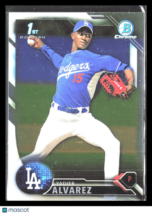 Yadier Alvarez 2016 Bowman #BCP5    Chrome Prospects Los Angeles Dodgers