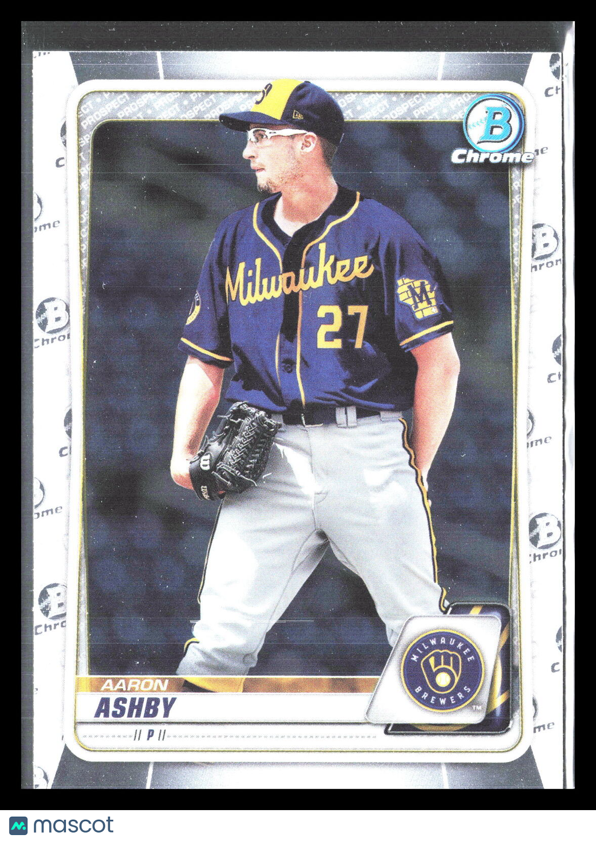 Aaron Ashby 2020 Bowman Draft #BD-186    Chrome Milwaukee Brewers