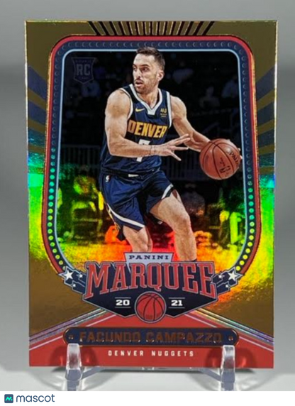 2020-21 Panini Marquee Gold Refractor Facundo Campazzo RC #240 Basketball Card