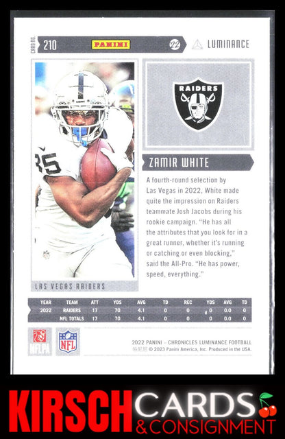 Zamir White 2022 Panini Chronicles #210 Luminance Update Rookies