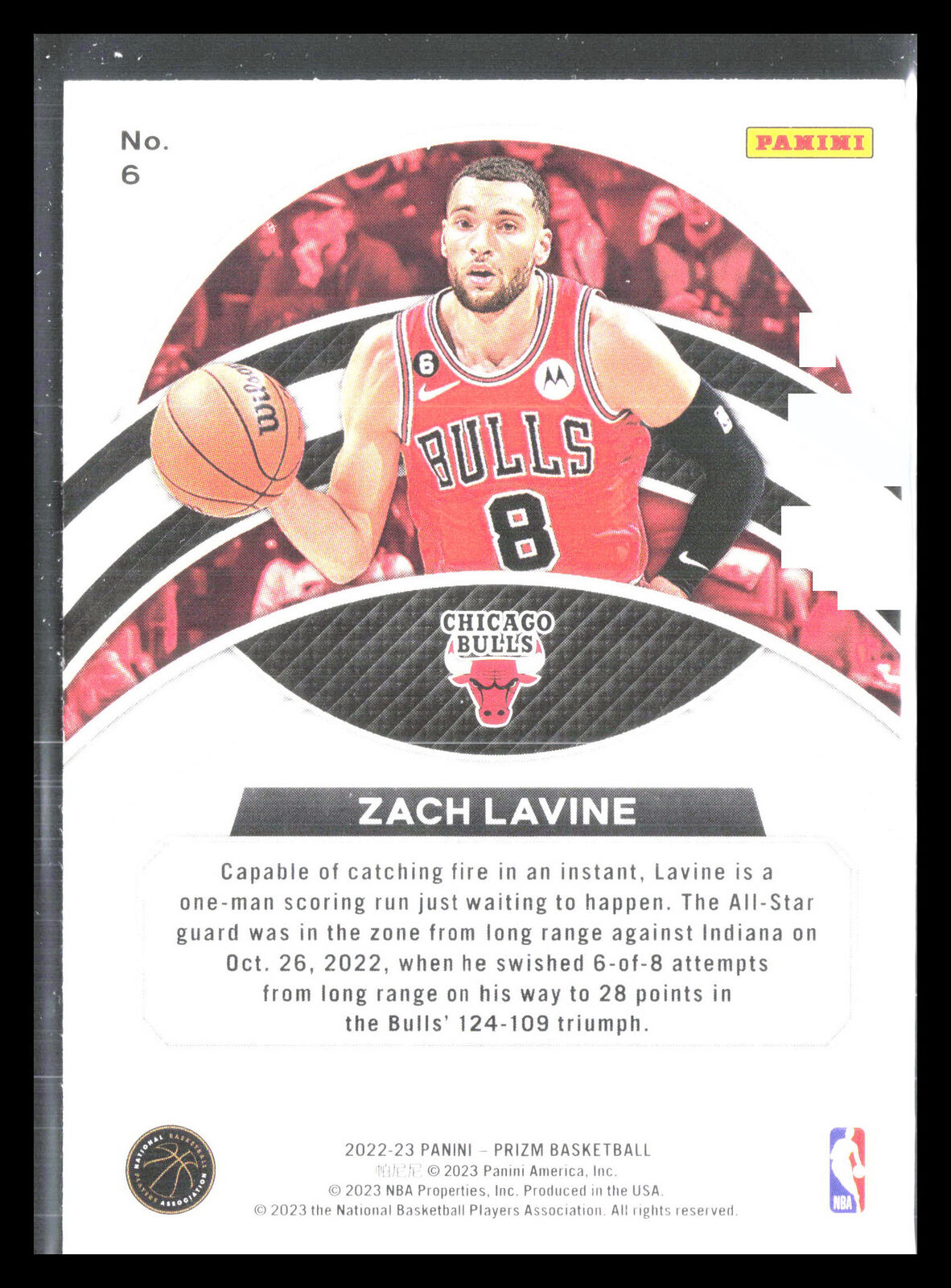 Zach Lavine 2022 Panini Prizm Basketball #6 Dominance